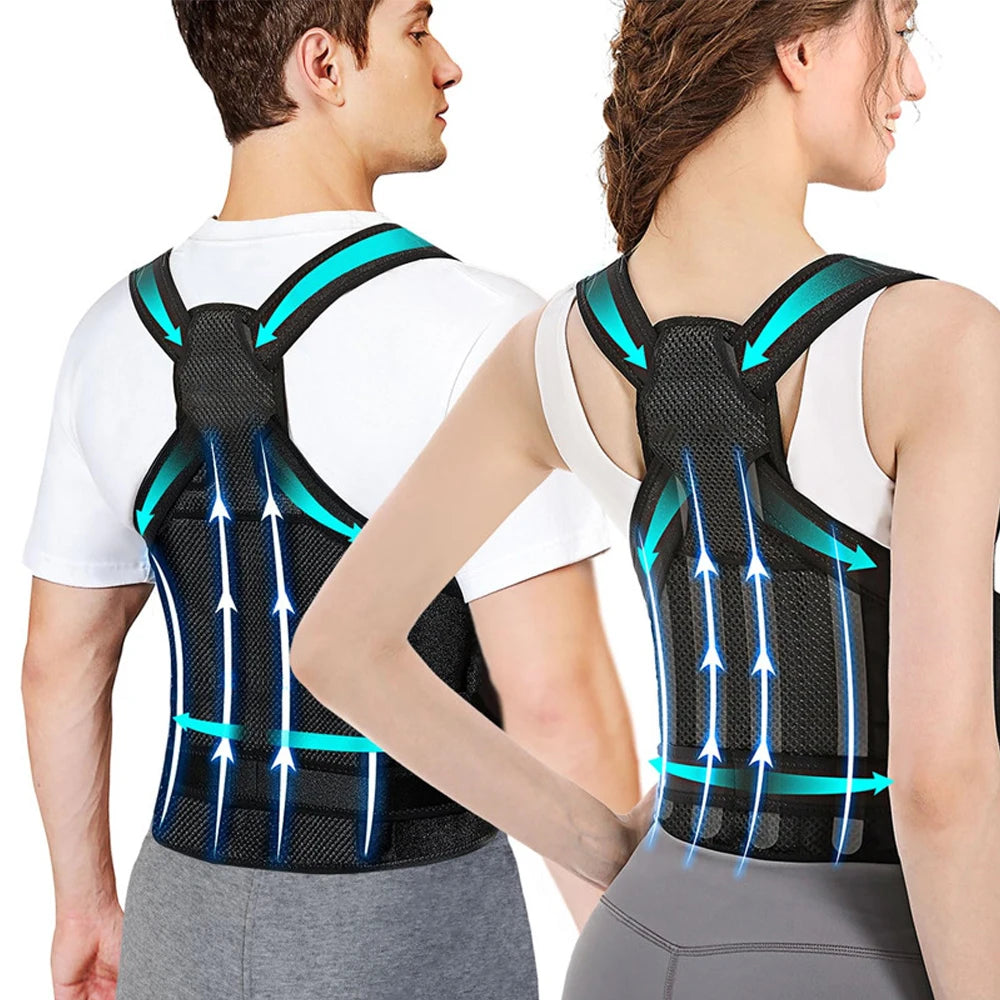 1pcs Back Brace for Women & Men - Adjustable Back Brace for Hunchback - Upper & Lower Back Support, Comfortable & Breathable