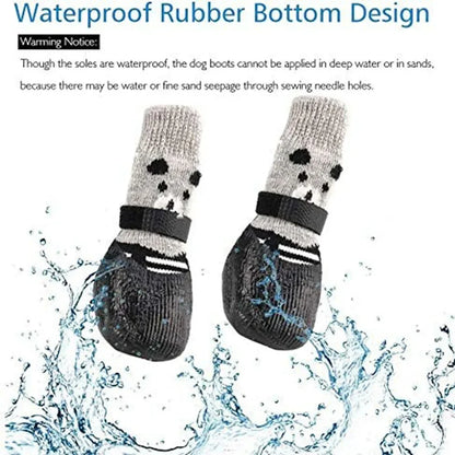 Dog Socks Waterproof Shoes Breathable Sock for Dogs Cats Non-Slip Soles Adjustable Small Dog Paw Socks for Indoor Outdoor