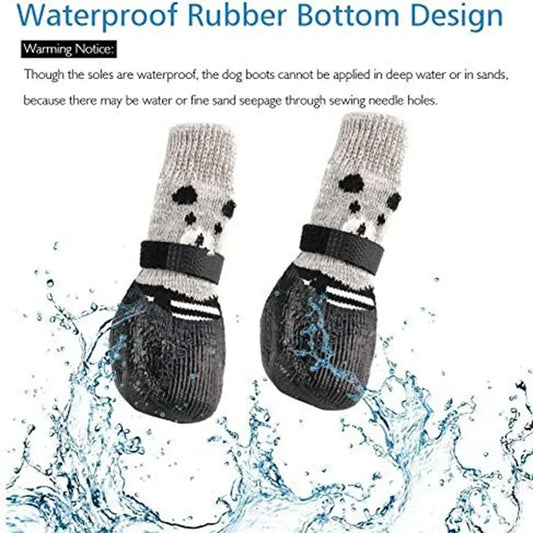 Dog Socks Waterproof Shoes Breathable Sock for Dogs Cats Non-Slip Soles Adjustable Small Dog Paw Socks for Indoor Outdoor