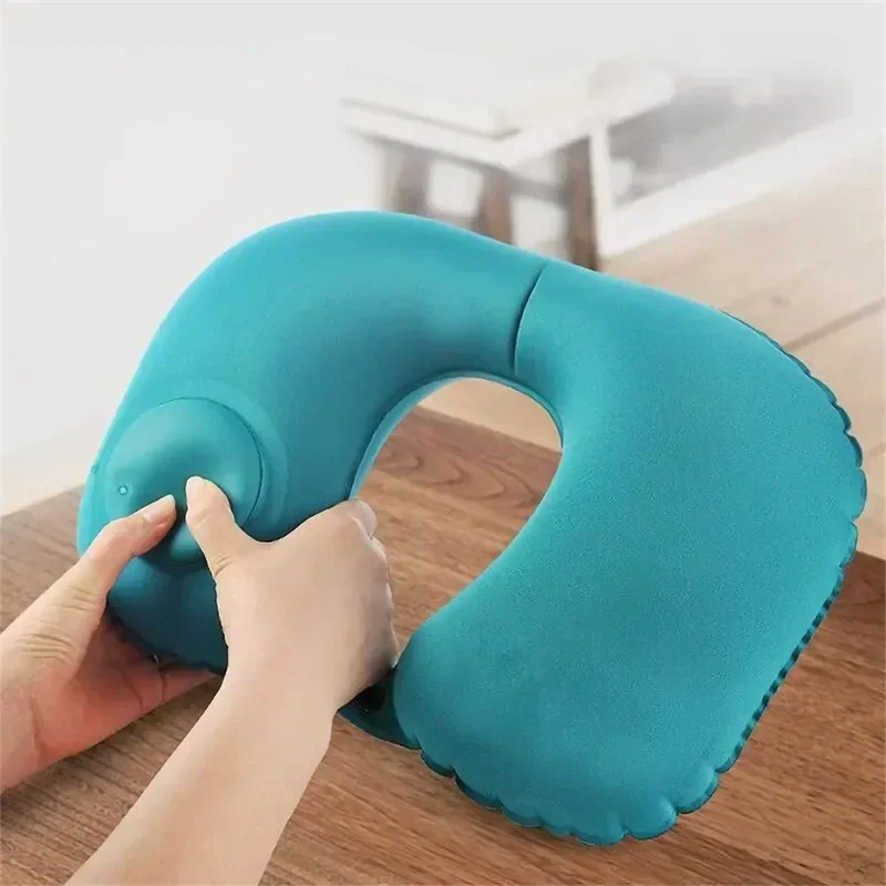 Inflatable Pillow Travel Portable Neck Protection Pillow Press Inflatable U-shaped Pillow Travel Storage Neck Pillow 2025 New