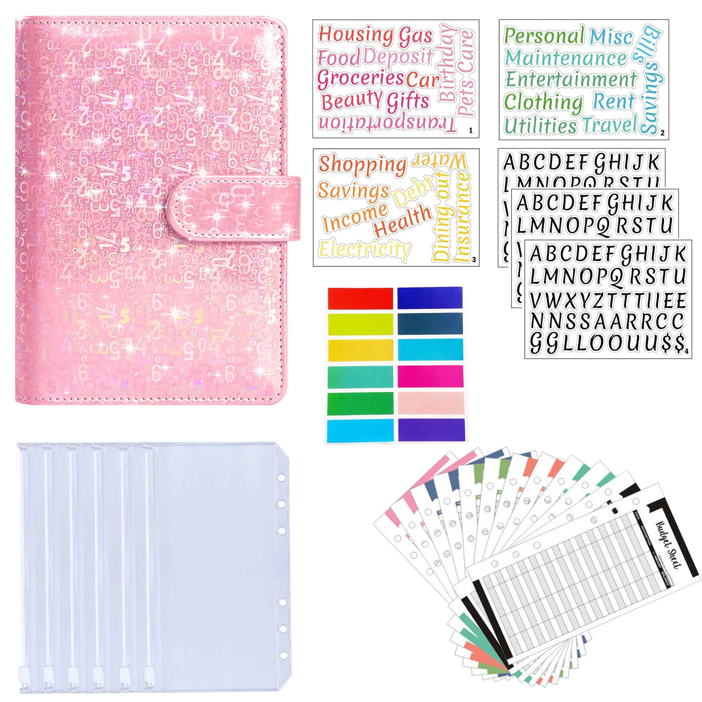 A6 Binder Cash Envelopes for Budgeting Money Organizer for Cash Money Envelopes for cash Leather A6 Binder with zipper