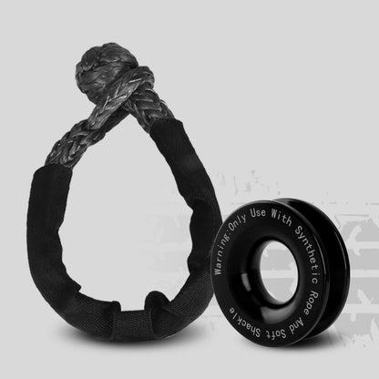Shatter Resistant Synthetic Soft Shackle Rope Heavy Duty Offroad 4X4 Tow Shackle Strap with Protective Sleeve Recovery Ring