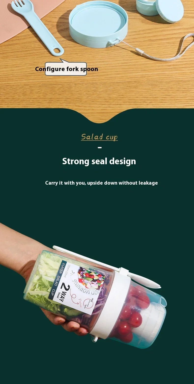 Breakfast On The Go Cups, Salad Cup To Go, Take And Go Yogurt Cereal Overnight Oats Snack Parfait Containers & Salad Dressing Ho