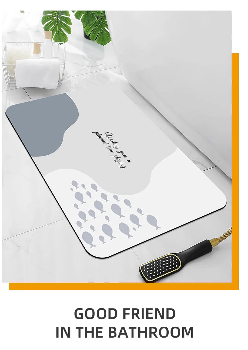 Bathroom Mat, Toilet Floor Mat, Absorbent Floor Mat, Washbasin Floor Mat, Washable Cuttable Floor Mat, Entry Door Mat, Bathtub F