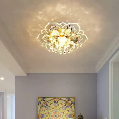 LED Crystal Ceiling Light Modern Flower Shape Ceiling Lamp Hallway Living Room Lamp Bedroom Kitchen Corridors Aisle Light