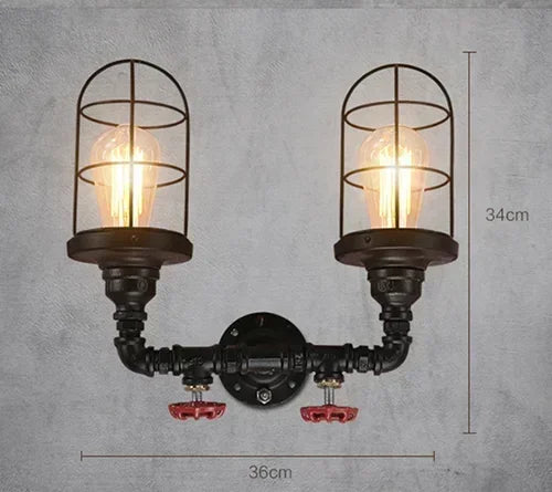 Industrial Style Wall Lamp Living Room Personalized Creative Gear Water Pipe Bedroom Decorative Wall Hangings Wall Retro Lamps