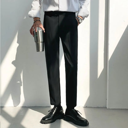 Office Social Tailoring Work Black Male Suit Trousers Business Men's Summer Pants Elegant 2024 Thin Casual Fabric Slacks Wear Up