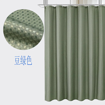 Plain Waffle Waterproof and Mildew-proof Polyester Shower Curtain, Bathroom Curtain, Bathroom Partition Curtain, Shower Curtain