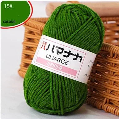 Multi-purpose 25g/ball Milk Cotton Yarn for DIY, Handmade Crafts, Amigurumi, Hats, and Bags