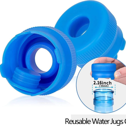 1/2pcs 3&5 Gallon Water Jug Lids Replacement Water Jug Caps, ReusableSilicone Leak Proof Jug Lid For 55mm Bottles