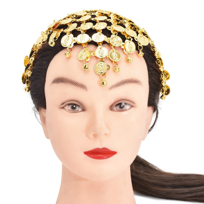 Indian Dance Accessories Necklace Headwear Earrings Bracelet Hair Band Jewelry Set Women's Party Jewelry Gifts