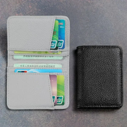 Multi-card Slot Solid Color Portable Leather Card Case Universal Bank Card Credit Card ID Bus Card Holder Travel Card Organizer