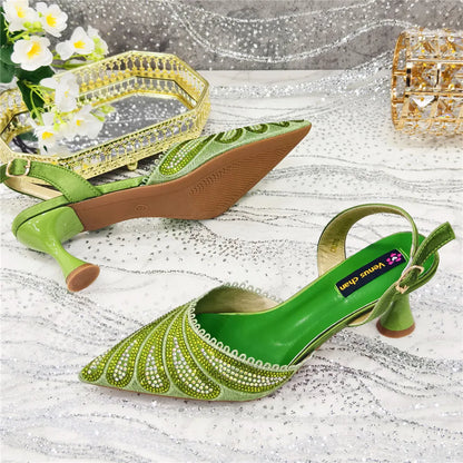 High Quality African Wedding Shoes Summer Sandals for Wedding 2025 Sexy Pumps Rhinestone Fashion Women Wedding Shoes