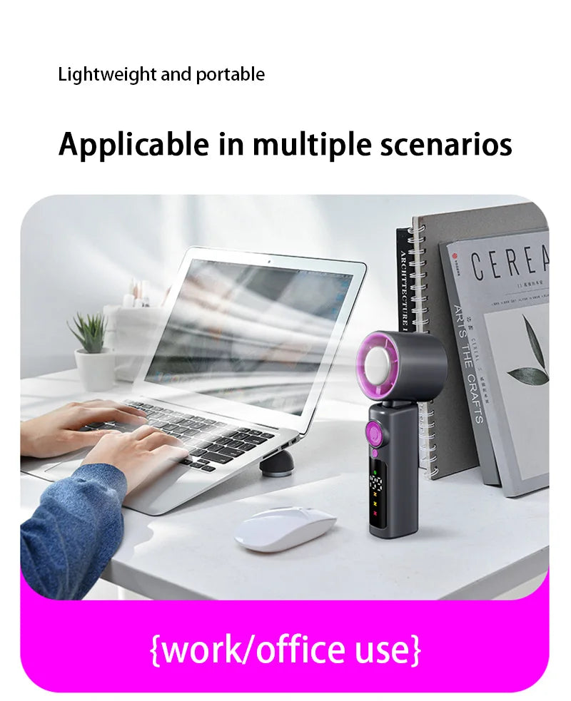 Electric Fan Handheld Fan 199 Gears High Speed Semiconductor Cooling Handheld Fan Mini Portable Folding USB Small Fan