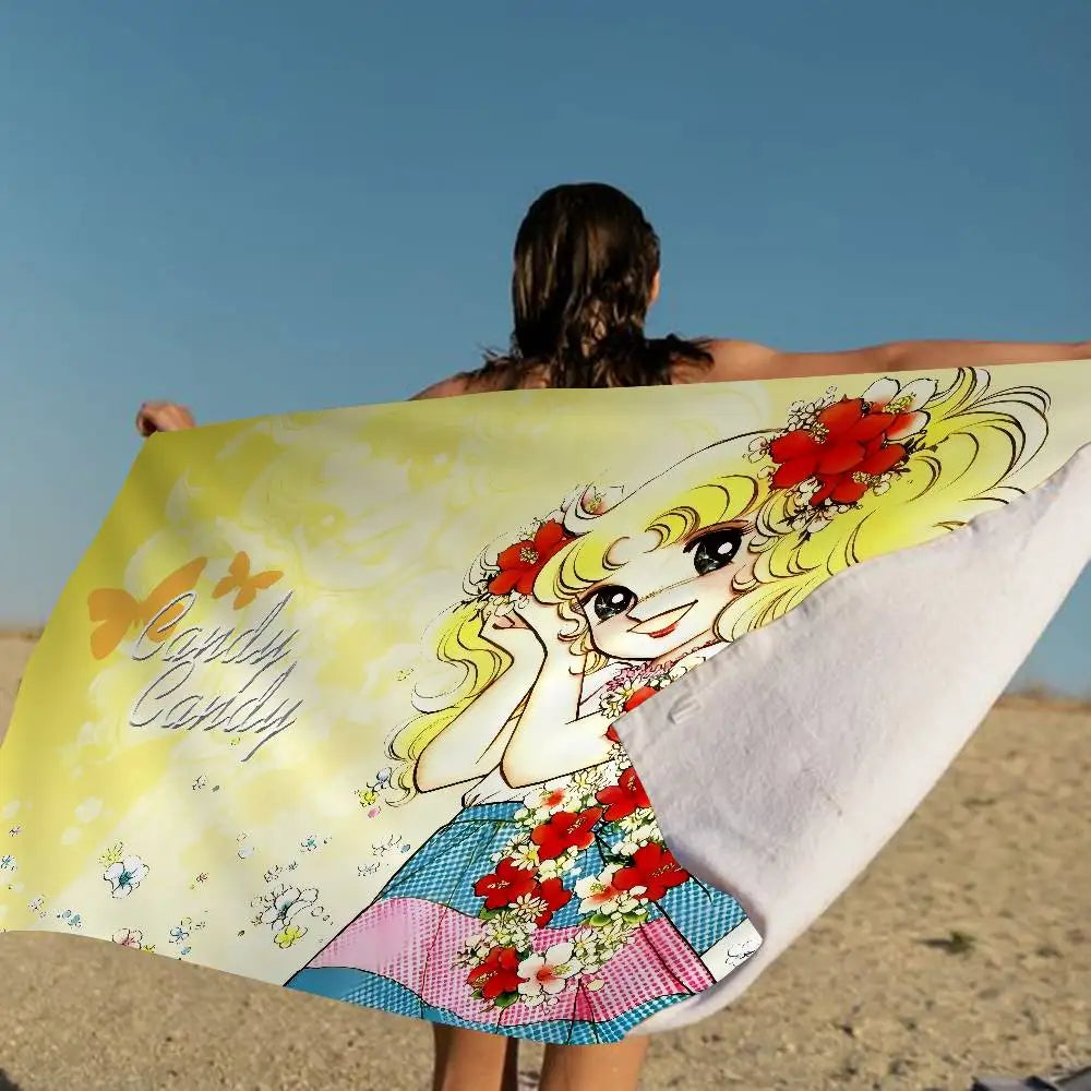 Candy Candy Beach Towel Colorful Bath Towels For Girl Microfiber Quick Dry Custom Sand Free Beach Yoga Spa Gym Pool