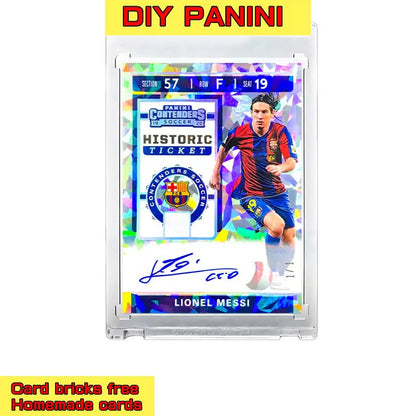 Messi Football star card DIY homemade flash card refractive card sending card brick Argentina Barcelona