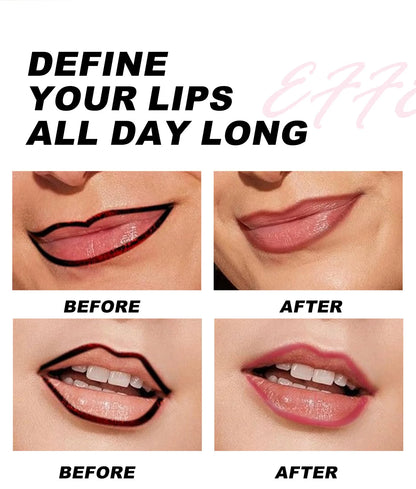 Handaiyan Lip Gloss Longlasting Lip Liner Brown Lipstick Liquid Matte Waterproof Lipgloss Lip Stain Tint Glaze Makeup