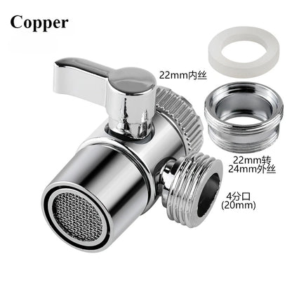 Universal Faucet Adapter Splitter Diverter Valve Water Tap Connector for Kitchen Sink Shower Bathroom Toilet Accessories