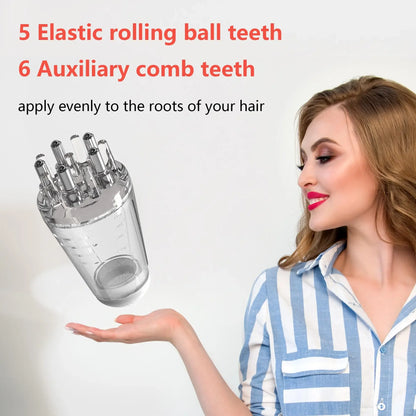 6ml Scalp Applicator Mini Head Massager Roller Ball Brush Hair Growth Essential Oil Medicine Liquid Applicator Massage Comb