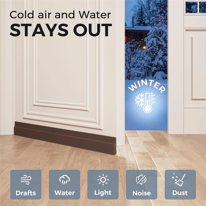 B84B-Self-Adhesive Adjustable Door Draft Stopper, Rubber Seal Strip For Bottom Of Door–Sound-Proof, Windproof, Energy Saving