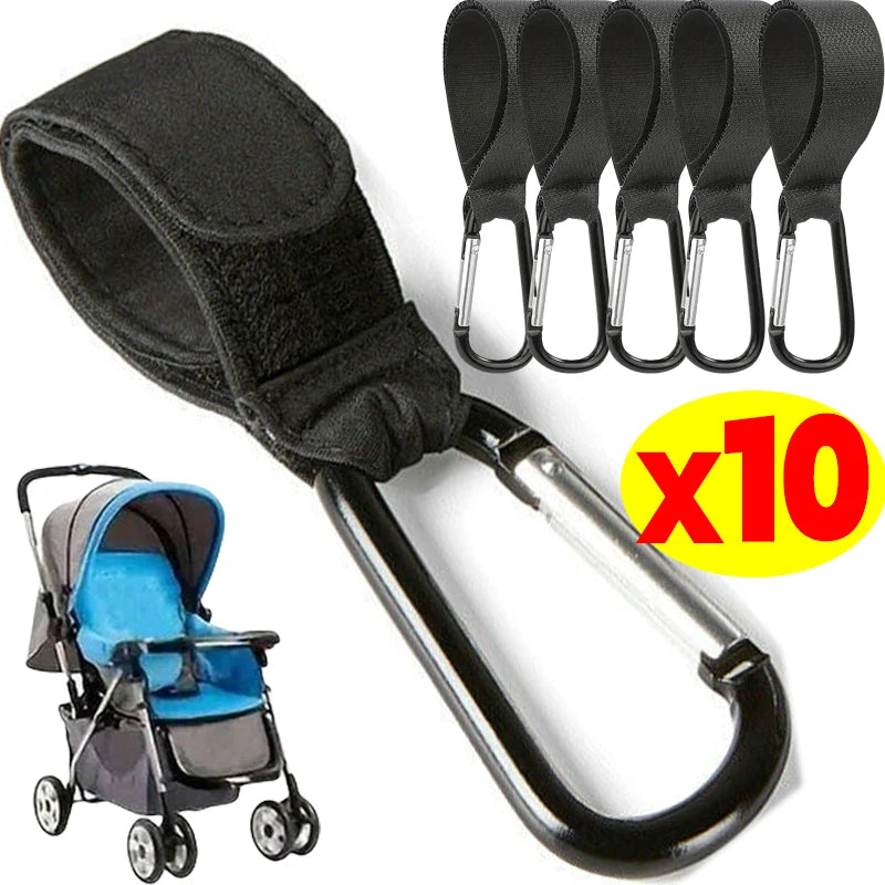 1-10Pcs Baby Stroller Hooks Clip Multifunctional Organizer Clasp Hook And Loop Baby Stroller Hanging Hook Storage Accessories