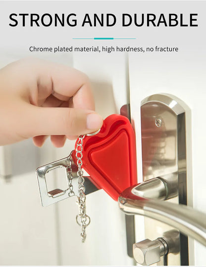 Security Portable Door Lock Latch No Drill Manual Hotel Room Devices For Add Security Holes Removable For Travel Safety