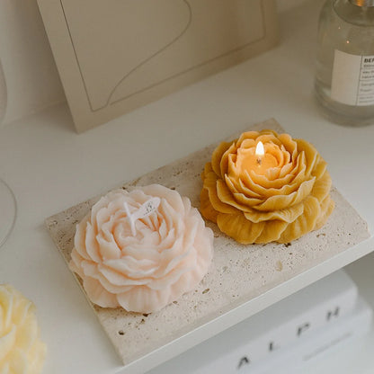 Peony Scented Candles, Handmade DIY Mini Floral Candles for Valentine's Day Gifts