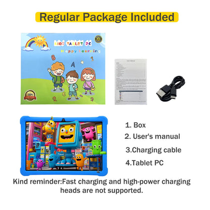 Cartoon Pattern Kids Tablet 10.1 Inch Android Learning Education Games Tablets, with Parent Control , Children's Gifts