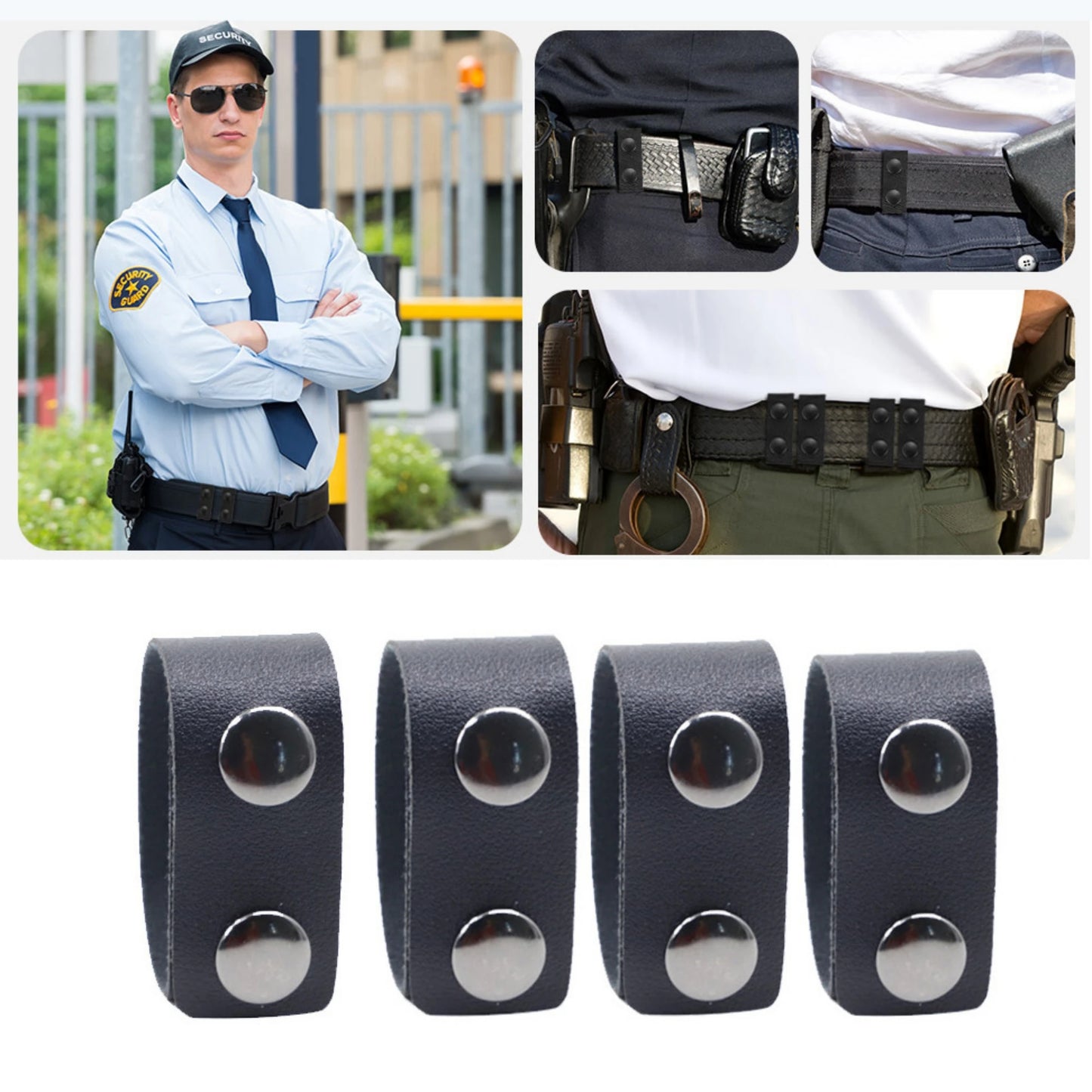 Belt Keepers for Duty Belt, Nylon Belt Keeper Tactical Belt Keeper with Double Snaps for Security Police Belt Fixing