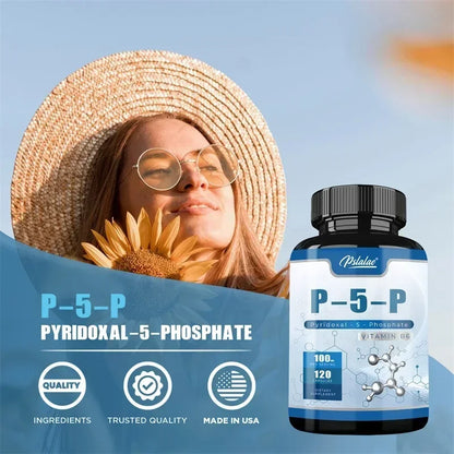 Pyridoxal-5-Phosphate (Vitamin B6) - Supports Healthy Nervous System and Brain Function, Enhances Memory, and Improves Immunity