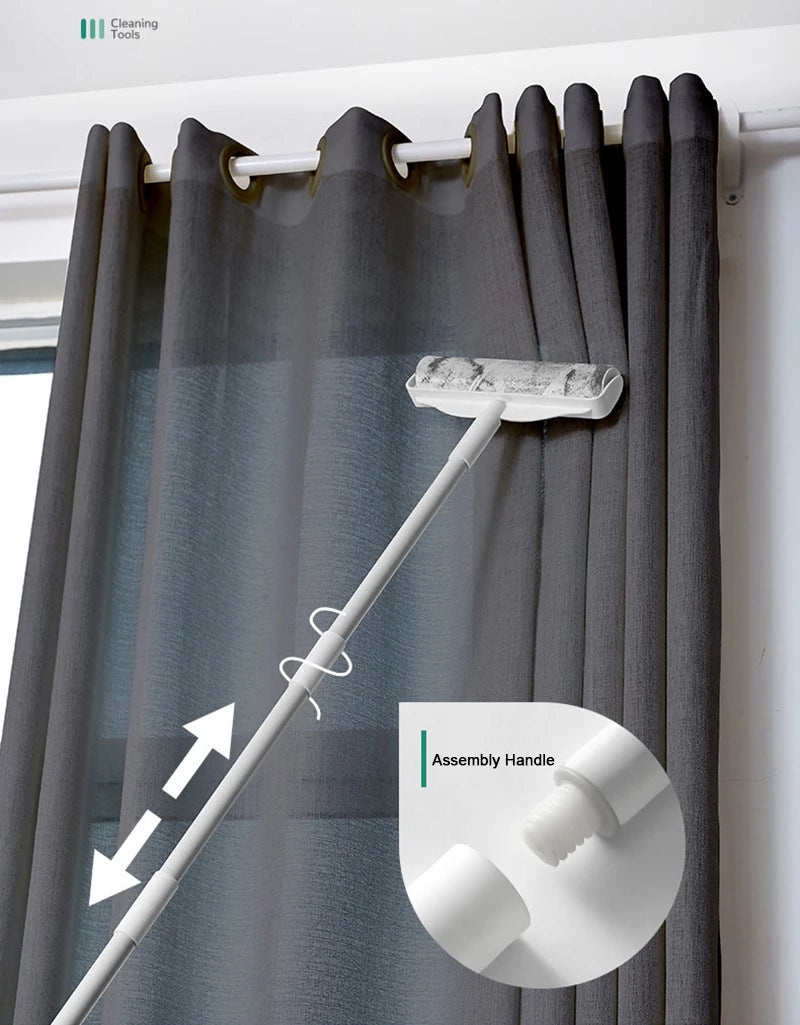 Long Handle Lint Roller Brush Pet Hair Remover Roller Retractable Dust Hair Roller Stick Tearable Clothes Bed Hair Removal Brush