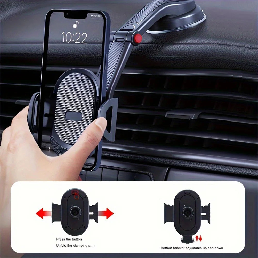 Cell Phone Holder for Car Phone Mount Dashboard Windshield Car Phone Holder Anti-Shake Stabilizer Phone Car Holder
