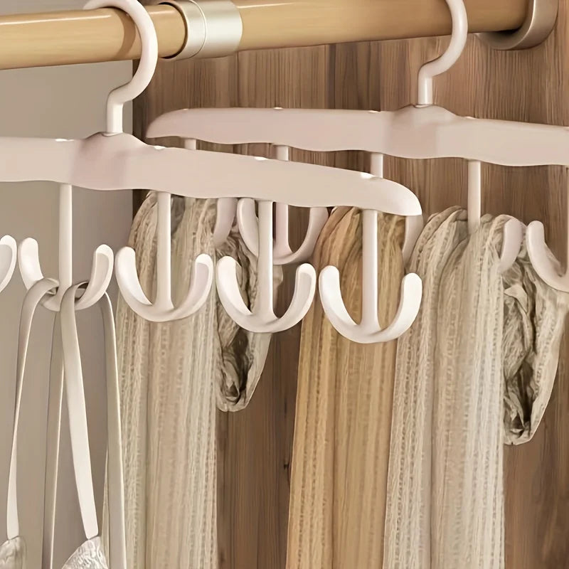 2 Pieces of Hanging Hangers for Household Clothes, Underwear Hooks, Plastic Hangers, Rotatable Multi Hook Hangers
