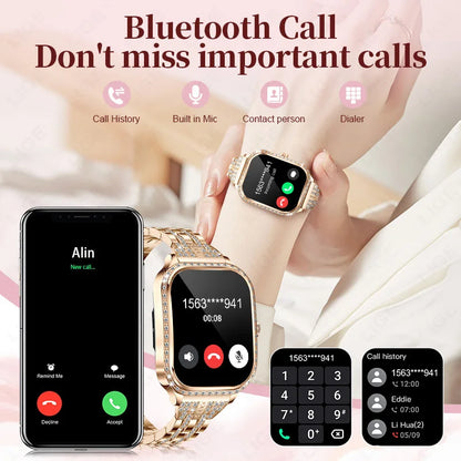 LIGE Fashion Ladies Smartwatch Women's Health Bluetooth Call Waterproof Watches Health Sports Best Friend's Smartwatch Adult