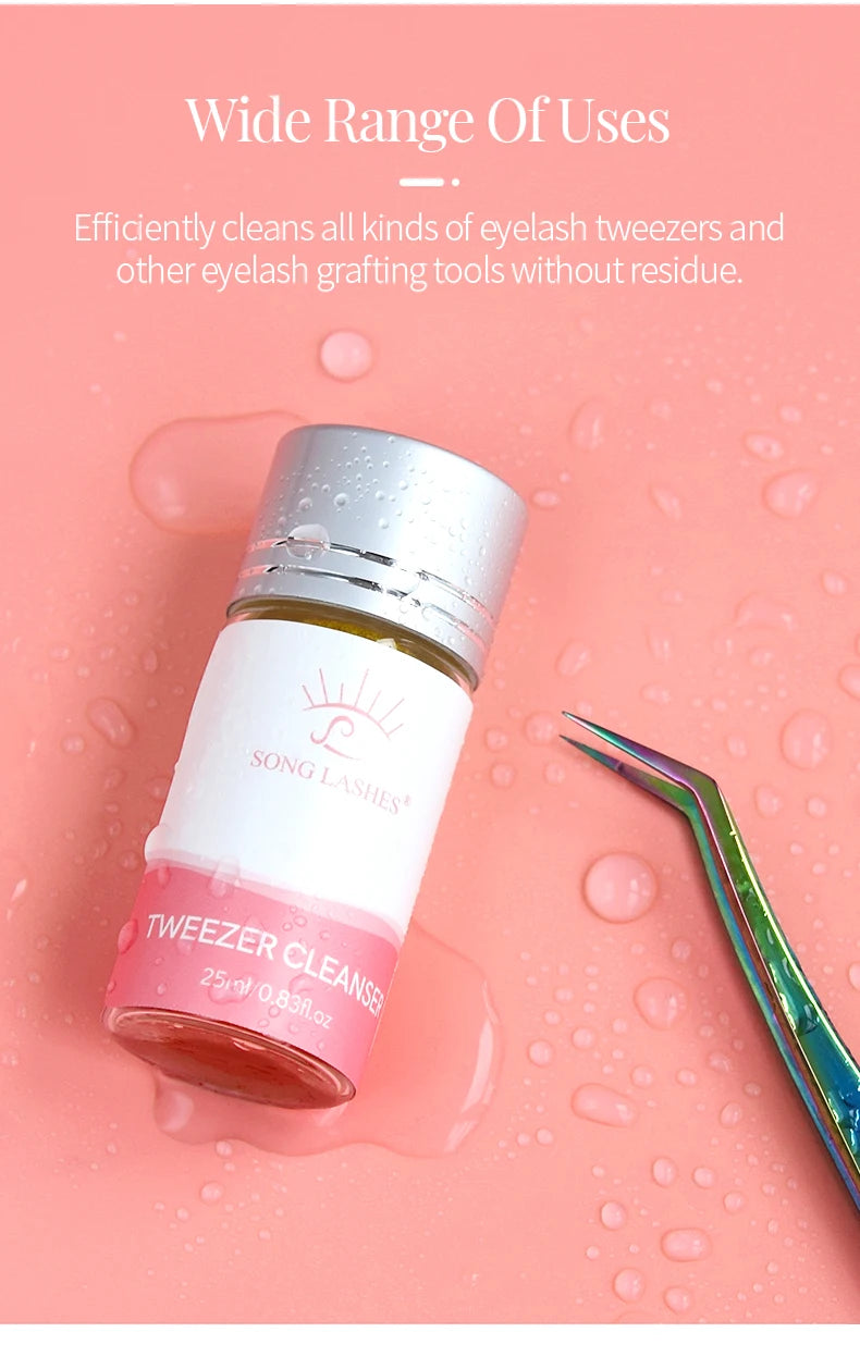 SongLash 25ml Eyelash Tweezers Cleanser Lash Glue Extension Supplies Sponge Eyelash Extension Cleaner Makeup Tools