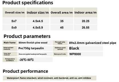 Outdoor Camping Tents, Hotel Camping Bases, Large Wooden House Accommodation, Suitable for Camping, Customizable Large Capacity