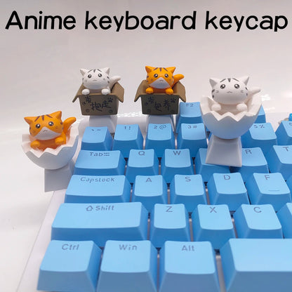 Customize Your Keyboard with Cute Cat Keycaps - PBT Axis Cherry MX Artisan Anime Pink Kawaii Accessories