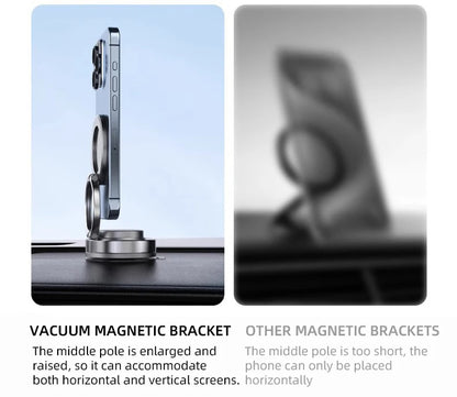 Foldable Car Phone Mount Dashboard Phone Bracket Ultra Magnetic Phone Holder 360 Degree Rotation Vacuum Suction Cup GPS Stand