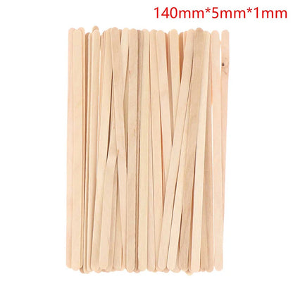 50pcs Disposable Wooden Coffee Stirrers Hot Cold Drinking Stir Beverage Stir Sticks Biodegradable Utensils Bar Cafe or Home Use