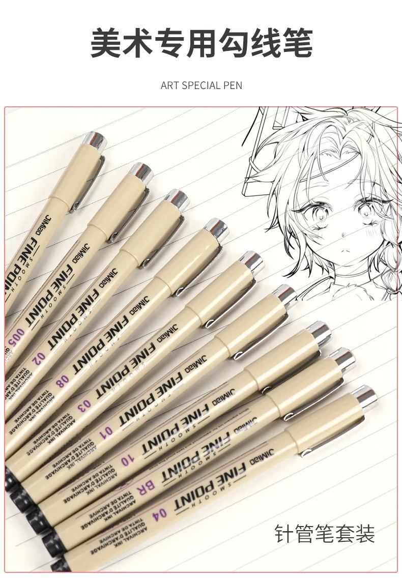 Line Drawing Pen Art Pigment Ink Drawing Waterproof Art Architecture School Supplies Paint Brushes Pinceles Painting Supplies