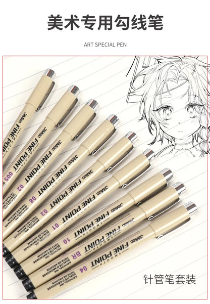 Line Drawing Pen Art Pigment Ink Drawing Waterproof Art Architecture School Supplies Paint Brushes Pinceles Painting Supplies