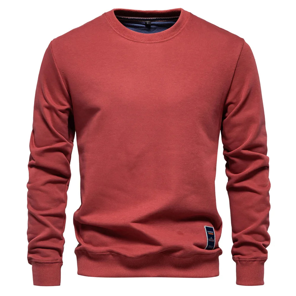 Pullover Streetwear Cotton Men's Sweatshirt Casual Solid Color Long Sleeve Spring Sweatshirt Men Quality Classic Mens Clothes