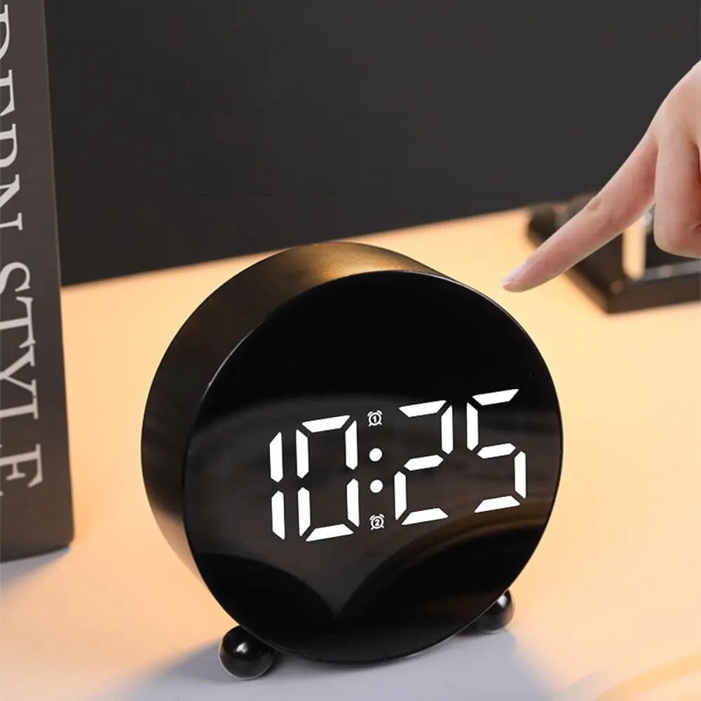 Desktop Clock Digital LED Clock 2Sets Alarm Mute Electronic Clock Plastic Adjustable Brightness Digital Alarm Clock Travel 알람시계