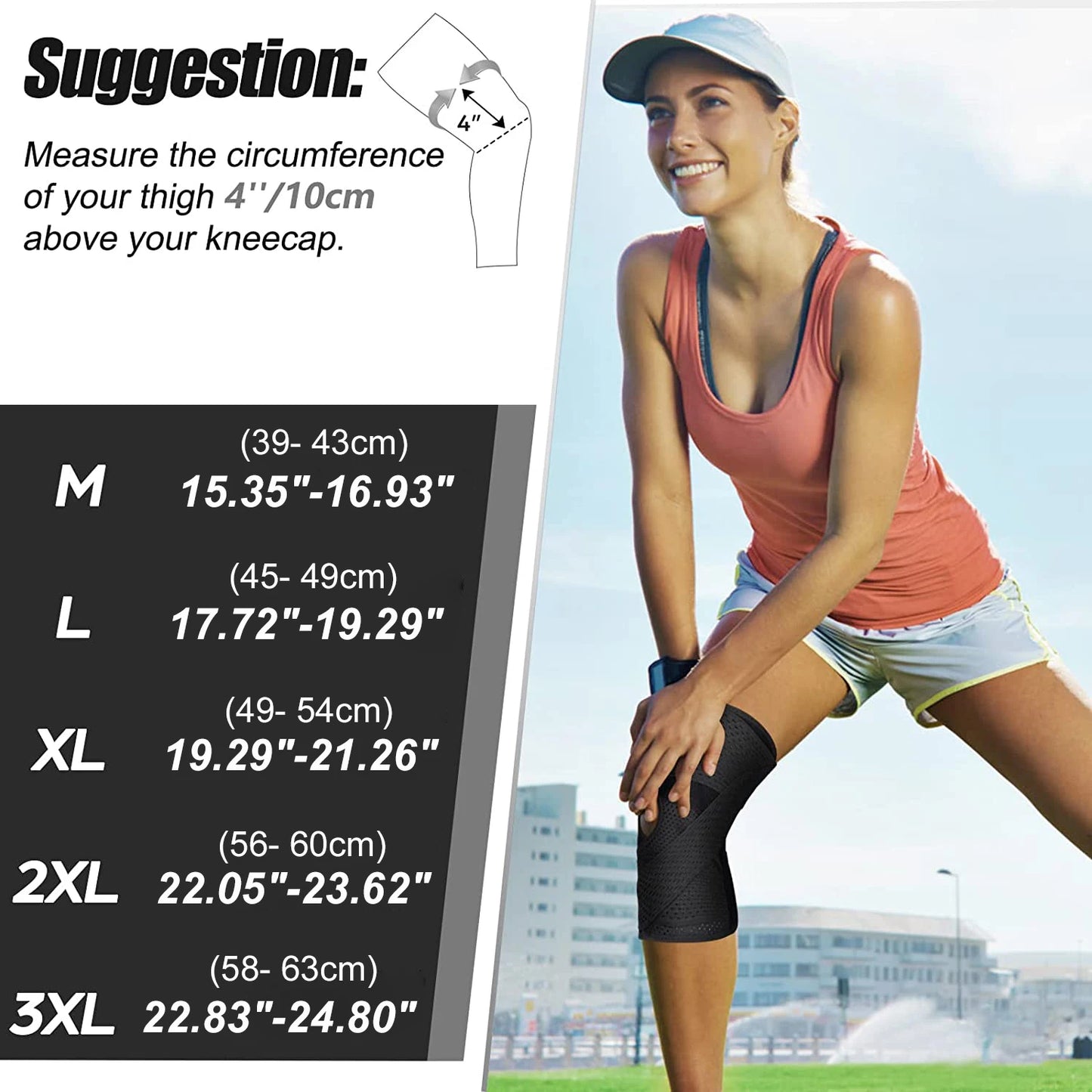 Breathable Knee Pads Support with Side Stabilizers for Men and Women Meniscal Tear Knee Pain ACL MCL Arthritis Injuries Recovery