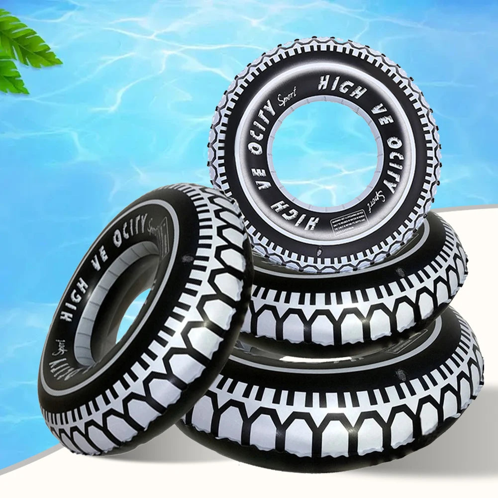 Swimming Pool Floating Rings Tire Pattern Leakproof Inflatable Swim Ring Pool Rings Air Mattresses Swimming Pool Accessories