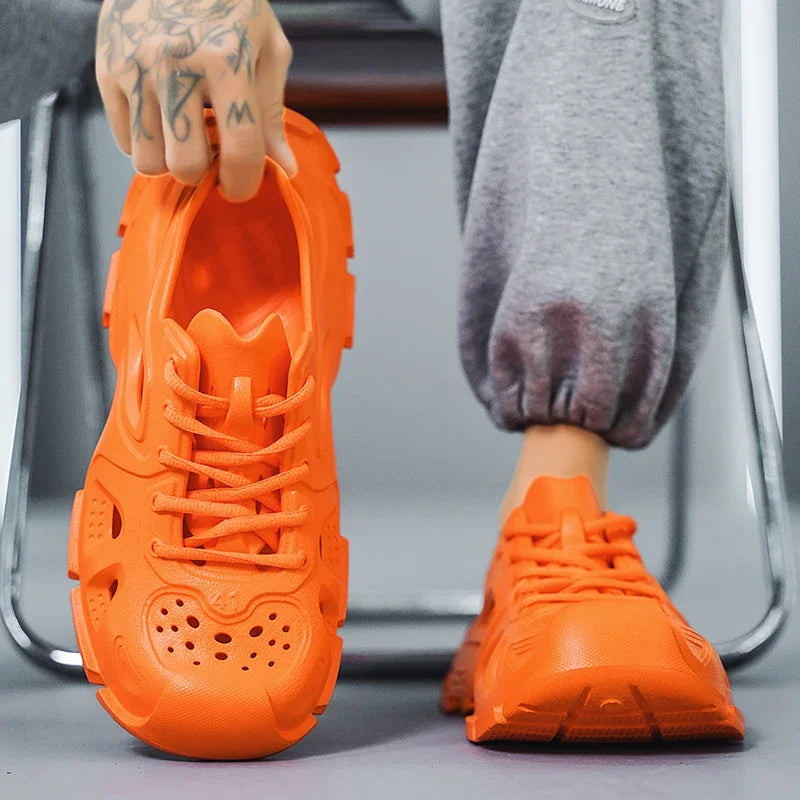 Sandalias Hombre Verano Sandals Men's New Summer Non-Slip Anti-Odor Hollow Breathable Outdoor Casual Flat Beach Shoes