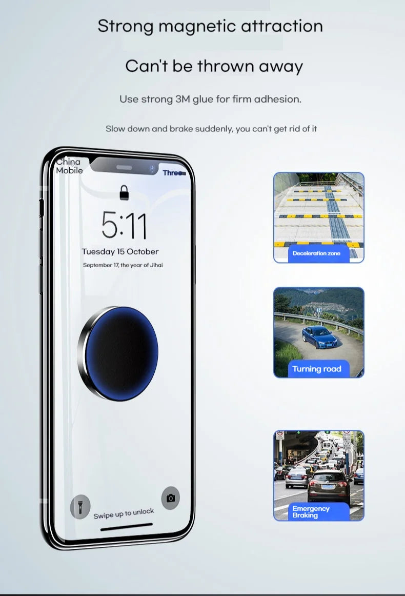 Magnetic Car Mount Mobile Phone Holder Magnetic Vacuum Adsorption Ultra Stable Suction Cup Bracket For Navigation Cell Support