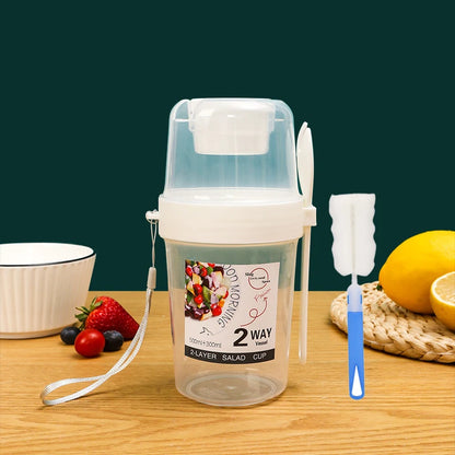 Carry Breakfast Cups, Salad Cups, Yogurt Cereal, Oatmeal Snacks, Parfait Containers and Salad Dressing Holders with Forks!