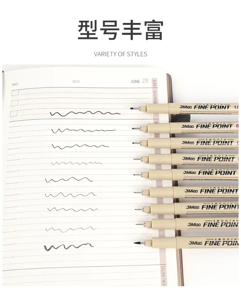 Line Drawing Pen Art Pigment Ink Drawing Waterproof Art Architecture School Supplies Paint Brushes Pinceles Painting Supplies