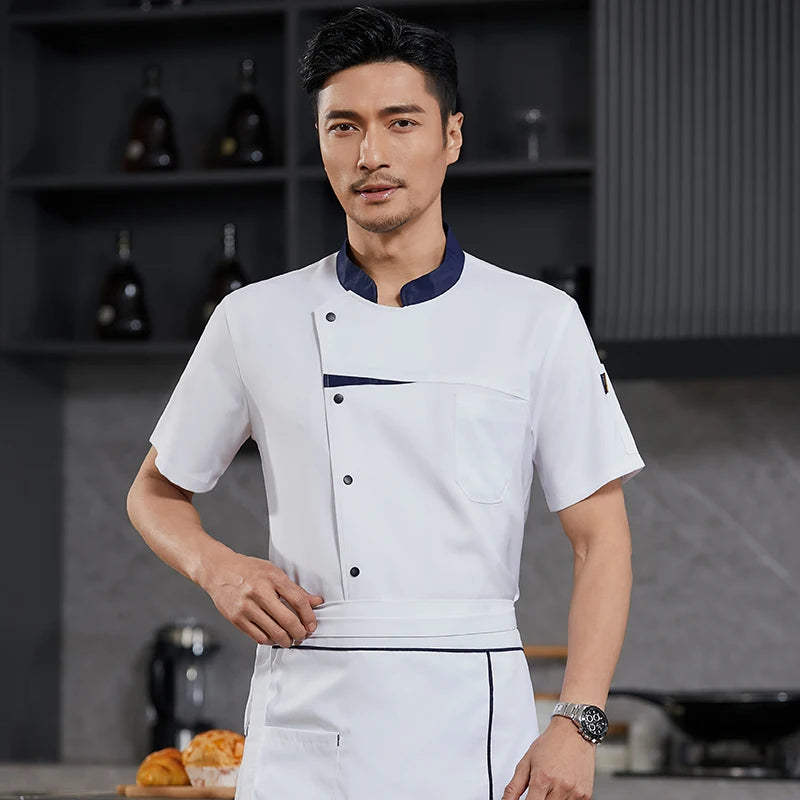 Kitchen Chef Shirts Cook Wear Hotel  Uniform Catering Cooking Clothes Chef Coat Jacket Professional Kitchen Costume Designer